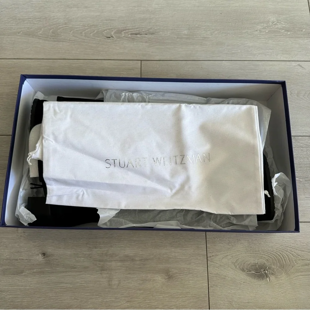 NIB Stuart Weitzman Black Suede Knee High Boots Women's 8 - Picture 12 of 12